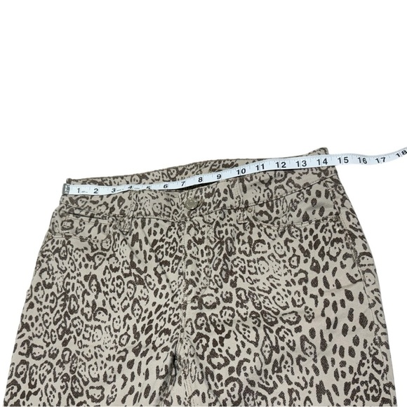 White House Black Market Women's Leopard Print Mid Rise Skinny Crop Jeans Size 4 - Picture 3 of 10